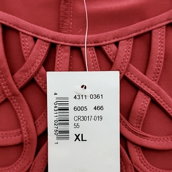 Cleo Women's Rose Pink Short Sleeves Top Loop Cutout Neckline Drapy Size XL - Picture 5 of 11